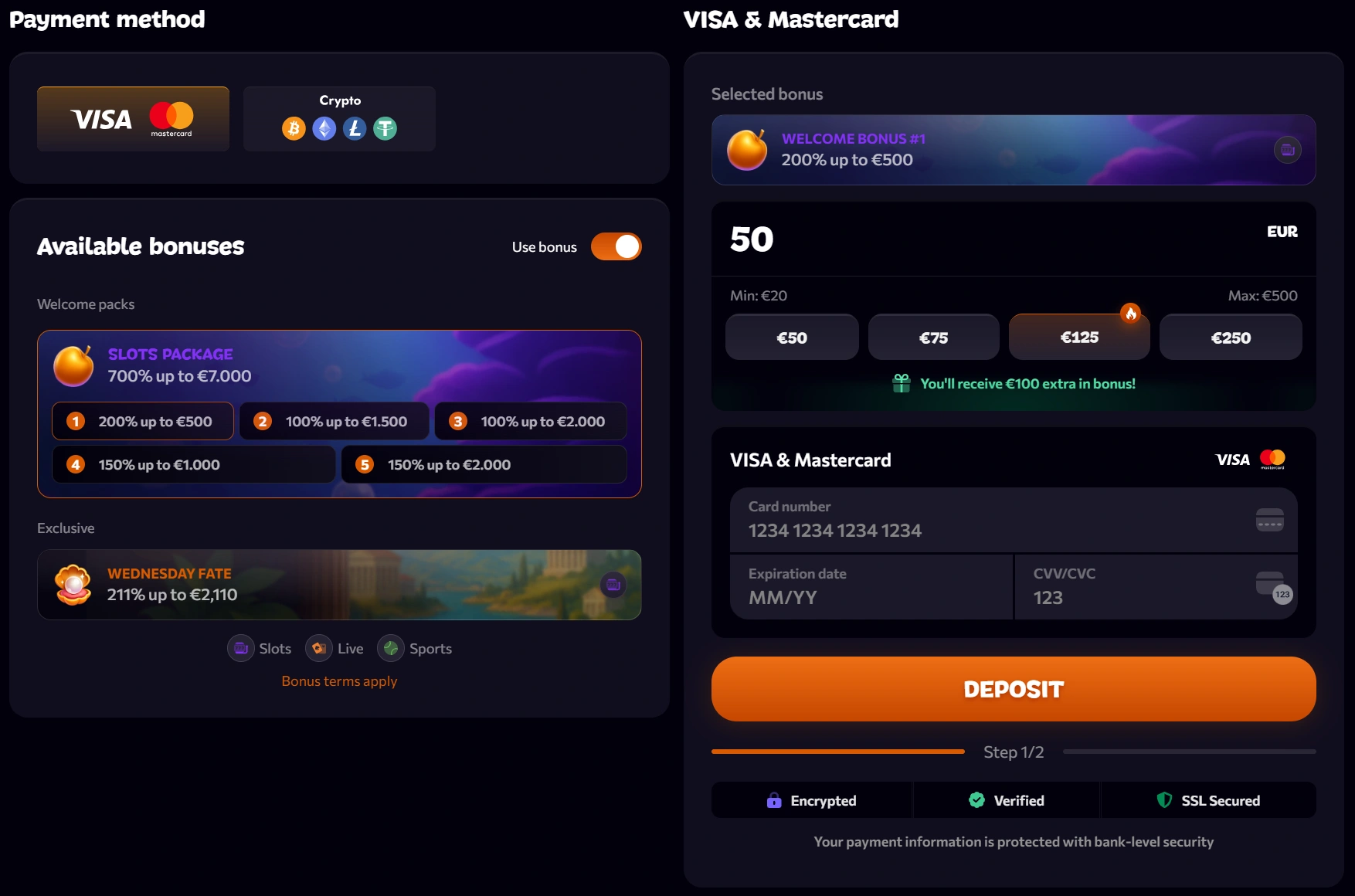 Deposit and Withdrawal Methods at Aphrodite Casino