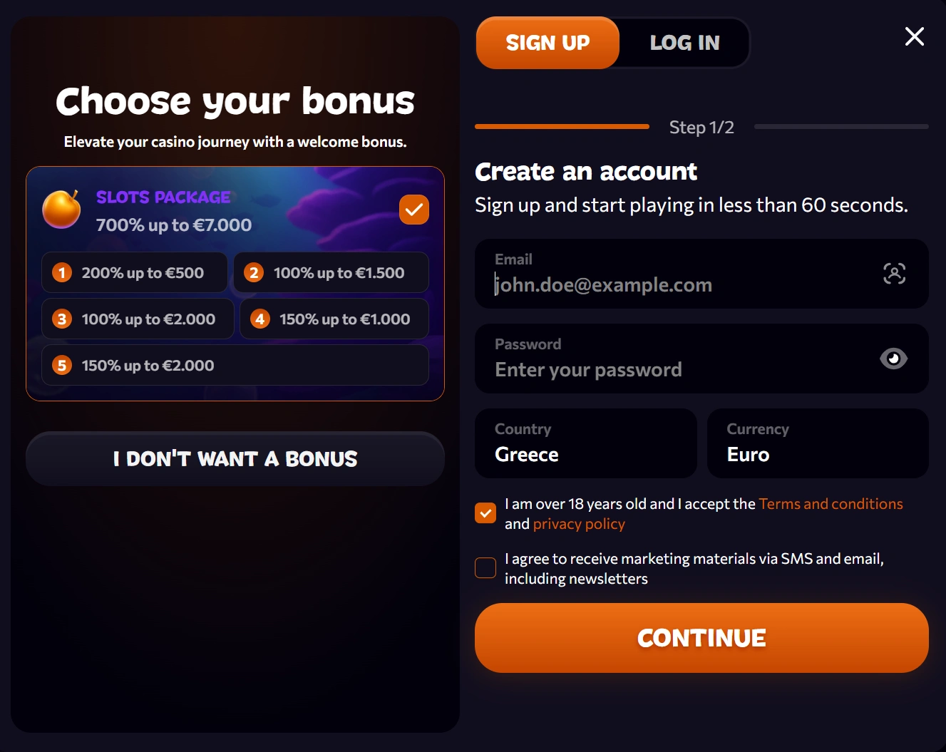 Registration and Login Process at Aphrodite Casino